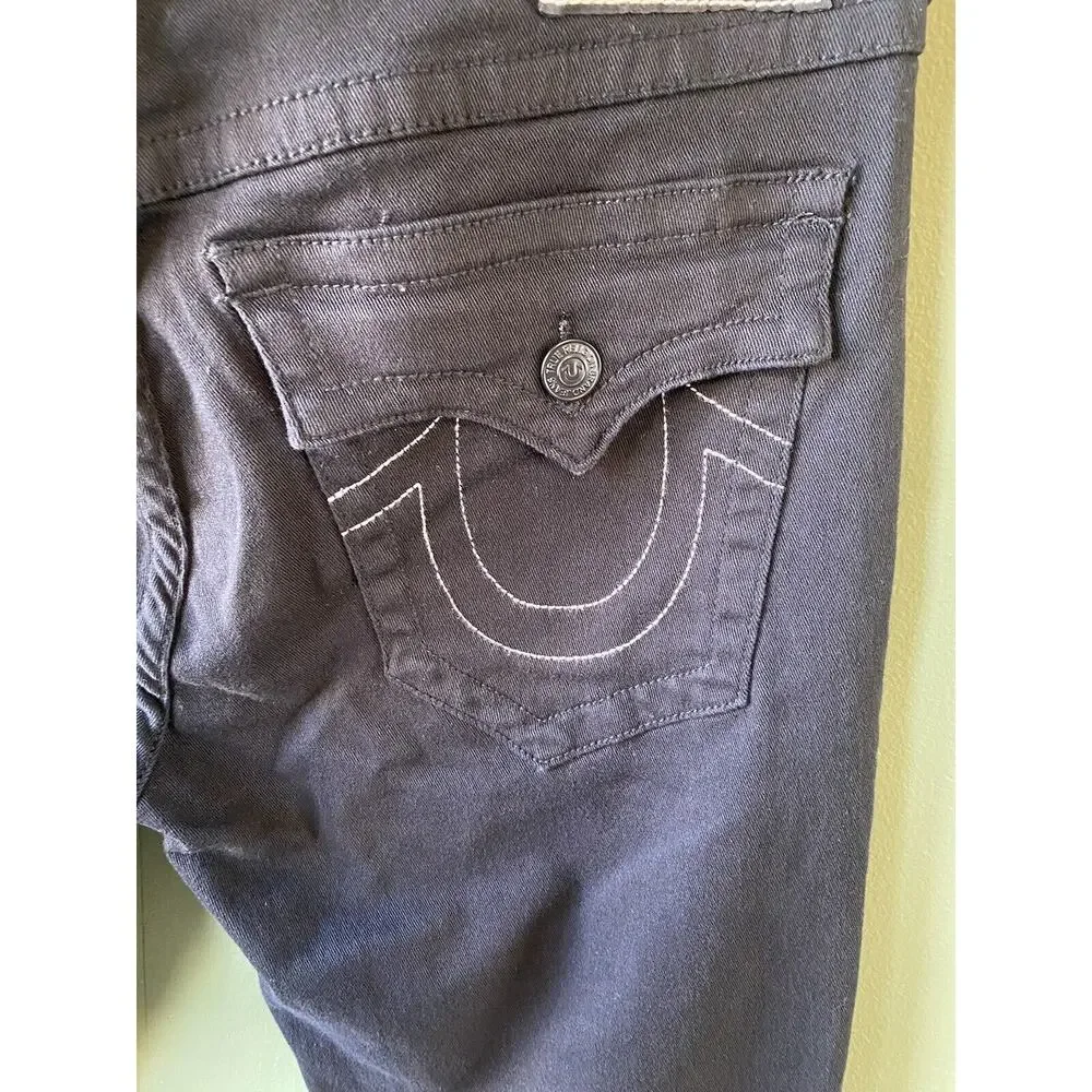 True Religion Jeans Mens 36x32 Rocco Skinny Black Stretch Casual Denim Pants